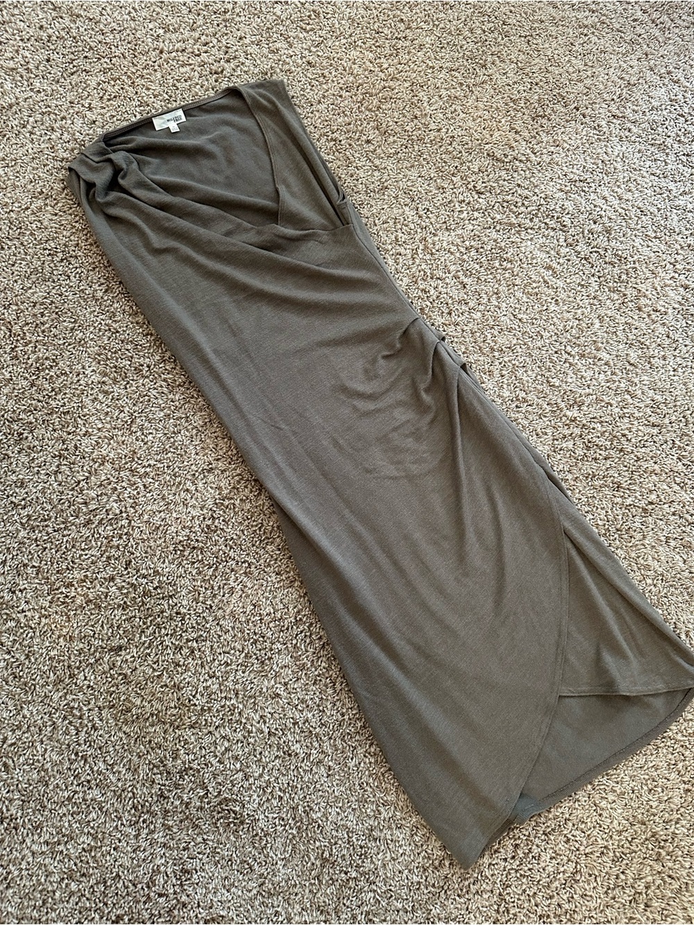 Wilfred Free  Aritzia Olive Green Maxi Wrap Dress Effortless Medium